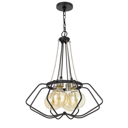 60W x 4 Ladue metal chandelier (Edison bulbs shown ARE included)
