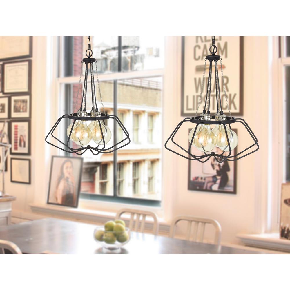 60W x 4 Ladue metal chandelier (Edison bulbs shown ARE included)