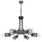 60W x 6 Savona pine wood/metal chandelier