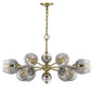 60W X 6 Pendleton Metal Chandelier With Electoral Plated Smoked Glass Shades