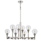 15W X 8 Milbank Metal Chandelier And Clear Round Glass Shades