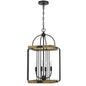Ripon Metal Chandelier With Wood Finish