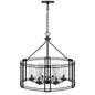 Luton Cage Metal Chandelier With Glass Shades