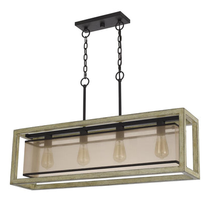Palencia Rubber Wood Chandelier With Organza Shade
