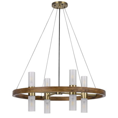 40W X 8 Hempstead Birch Wood Cylinder Chandelier