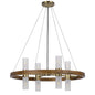 40W X 8 Hempstead Birch Wood Cylinder Chandelier