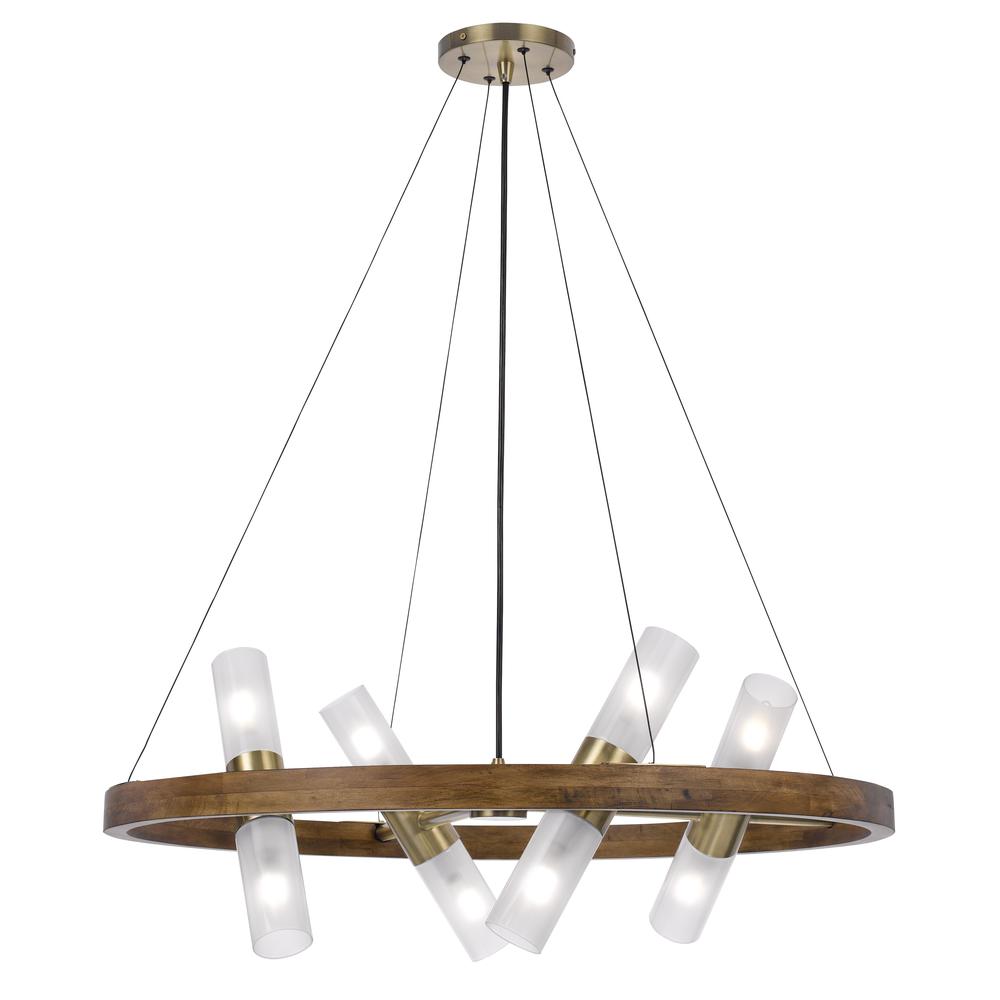 40W X 8 Hempstead Birch Wood Cylinder Chandelier