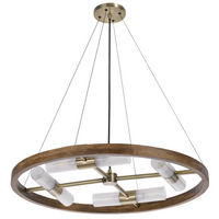 40W X 8 Hempstead Birch Wood Cylinder Chandelier