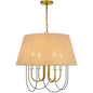 60W x 4 Eupora metal chandelier with burlap shade