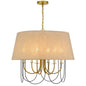 60W x 6 Eupora metal chandelier with burlap shade