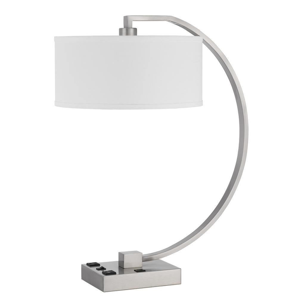 Belfort Metal Desk Lamp With 2 Power Outlets And 1 Usb Charging Port