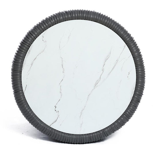15.8" H Gray Round Side Table