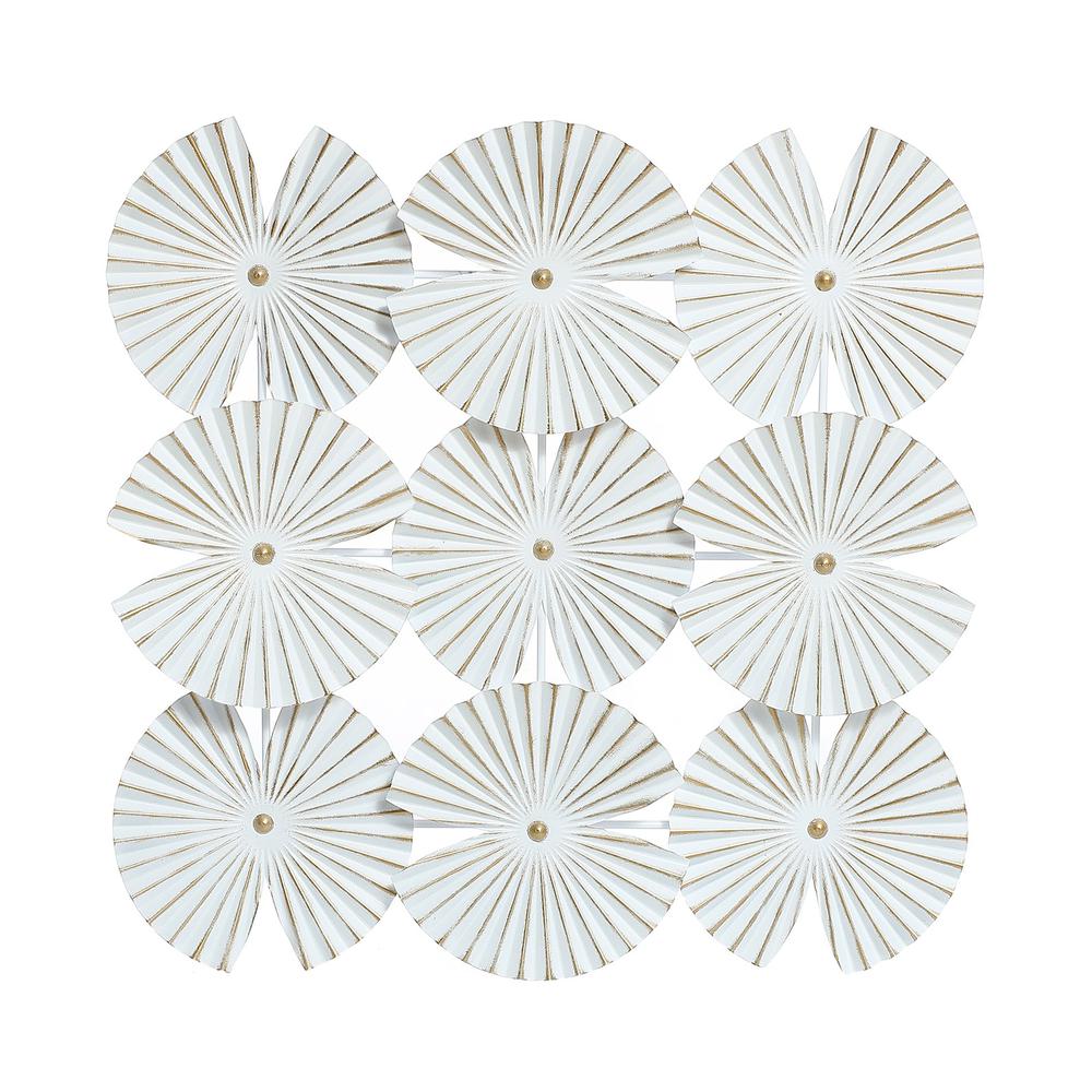 White and Gold Metal Abstract Seashell Wall Decor