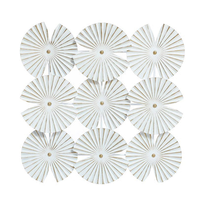 White and Gold Metal Abstract Seashell Wall Decor