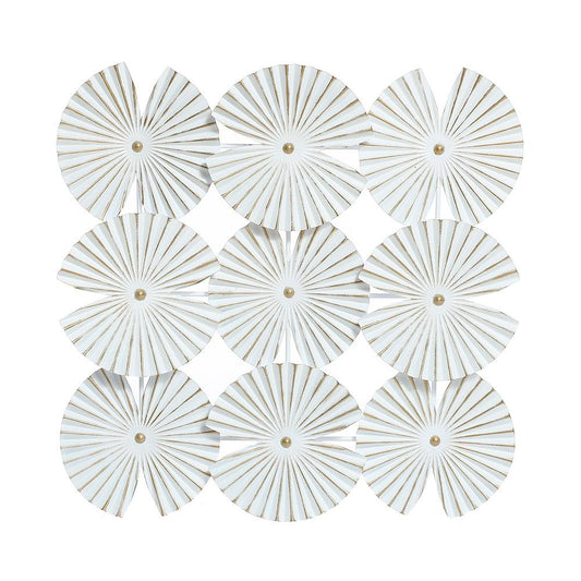 White and Gold Metal Abstract Seashell Wall Decor
