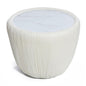 15.8" H White Round Side Table