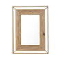 Gold Metal and Natural Wood Rectangular Frame Accent Wall Mirror