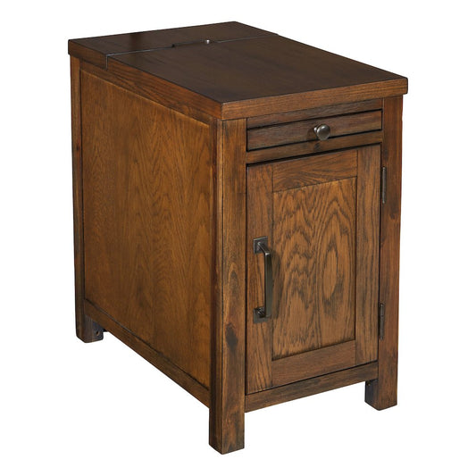 Fairbanks Chair Side Table in Oak with Power Socket plus USB/Jack