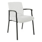 Guest Chair in White Faux Leather with Black Frame, FL38610-U11