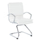 Guest Faux Leather Chair with Chrome Base and Includes Removable Arm Sleeves