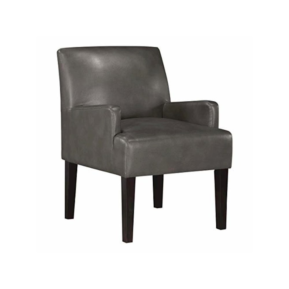 Main Street Guest Chair in Pewter Faux leather, MST55-PD26