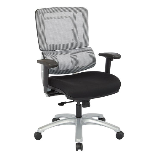 Vertical Grey Mesh Back Chair with Silver Base