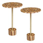Round Side Table with Natural Mosaic Wood 2-Pack