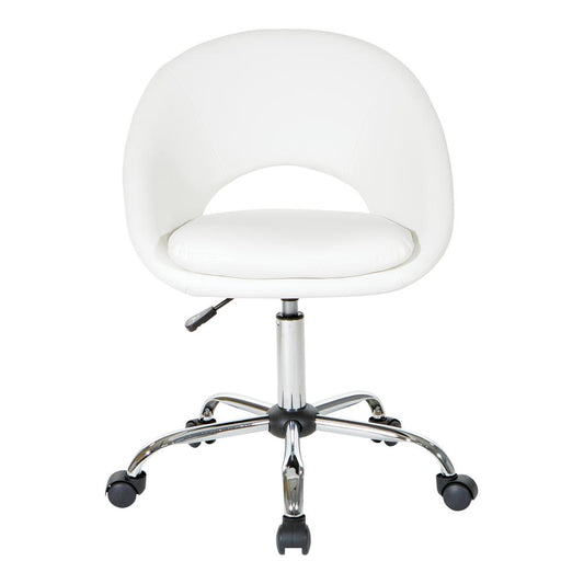 Milo Height Adjustable Home Office Chair in Durable White Faux Leather, ML26SA-W32