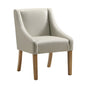 Monarch Dining Chair In Cream Faux Leather With Medium Espresso Wood Legs