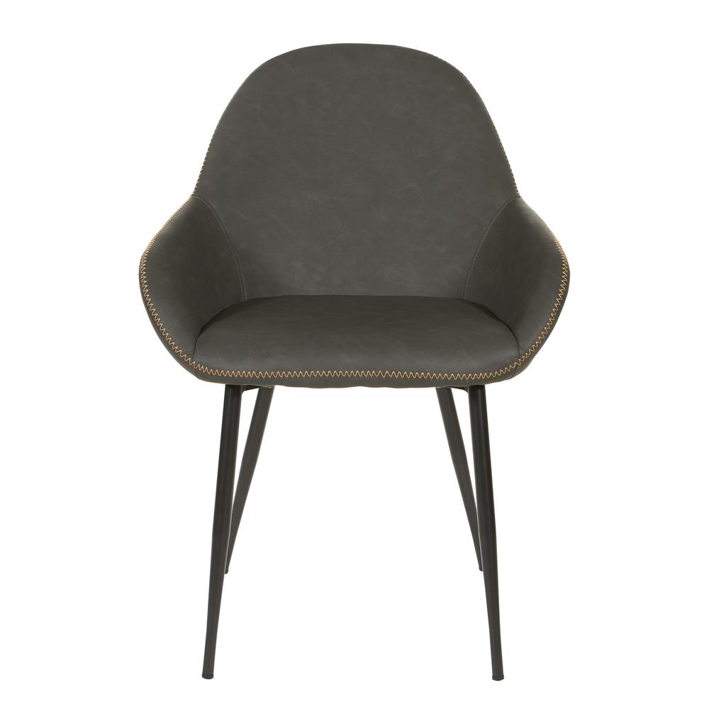 Piper Chair in Smoke Fabric with Black Frame, PPR-P52