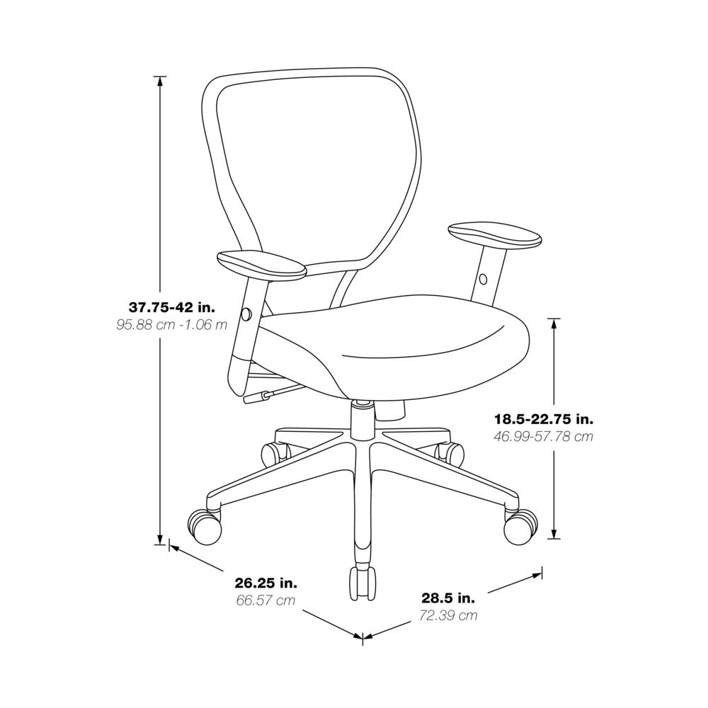 Antimicrobial Dillon Black Seat and Back Task Chair with Adjustable Angled Arms and Nylon Base, 5500D-R107