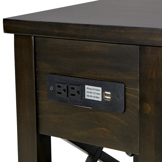 Fairbanks End Table in Mocha with 1 Drawer