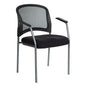 ProGrid Mesh Back with Padded Fabric Seat Visitor's Chair with Arms and Titanium Finish Frame, 86710R-30