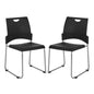 Stacking and Ganging Chairs with Black Plastic Seat and Back 2 Pack