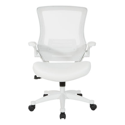 White Screen Back Manager's Chair in White Faux Leather, EM60926WH-U11