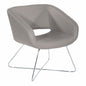 Lounge Chair in Grey Faux Leather with Chrome Base, LRL-R103