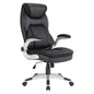 Executive Black Bonded Leather Chair with Silver Coated Nylon Base