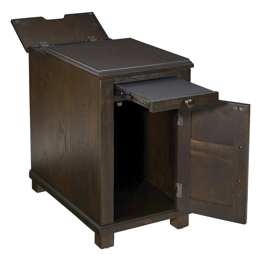 Fairbanks Chair Side Table in Walnut with 1 Power Socket plus USB/Jack