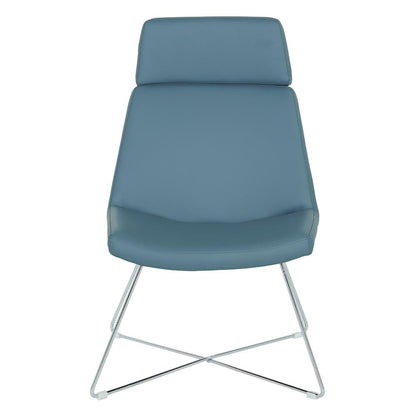 Geena Guest Chair in Dillon Blue with Chrome Sled Base, GNA50400-R105