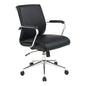 Mid Back Manager's Chair with Dillon Black Antimicrobial Fabric and Chrome Base