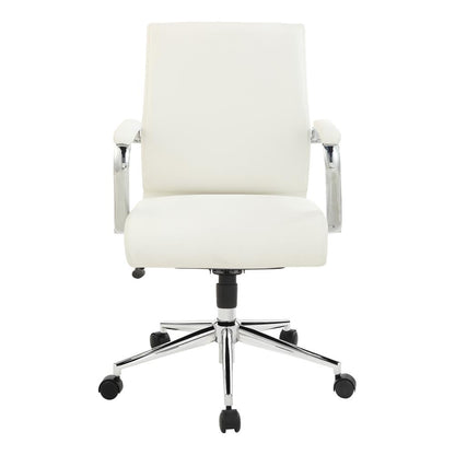 Mid Back Manager's Chair with Dillon Snow Antimicrobial Fabric and Chrome Base