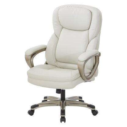 Exec Bonded Lthr Office Chair, Cream / Cocoa