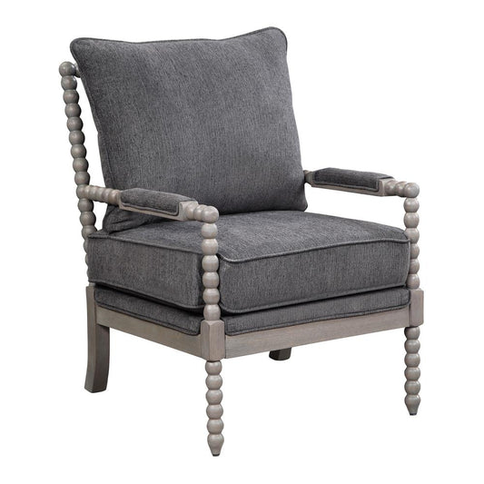 Abbott Chair in Charcoal Fabric with Brushed Grey Base K/D, ABB-BY7