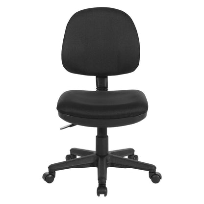 Sculptured Task Chair With Thick Padded Seat and Back in Icon black Fabric