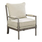 Abbott Chair in Linen Fabric with Brushed Grey Base K/D, ABB-BY6