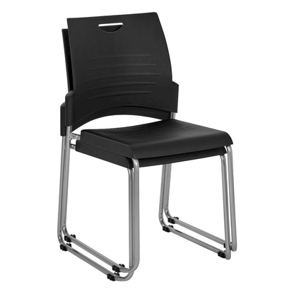 Stacking and Ganging Chairs with Black Plastic Seat and Back 2 Pack