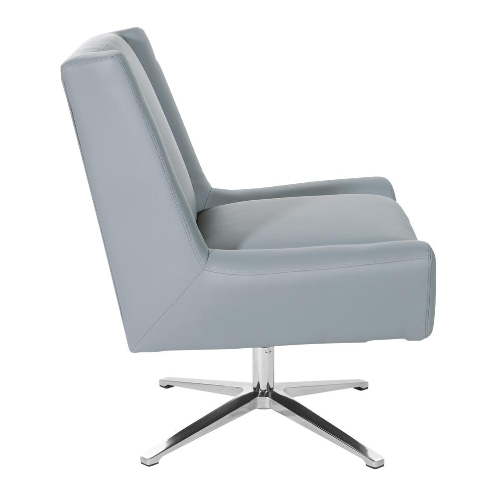 Guest Chair in Charcoal Grey Faux Leather and Aluminum Base, FLH5969AL-U42