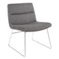 Thompson Chair in Charcoal Fabric with Chrome Sled Base, THP-M78