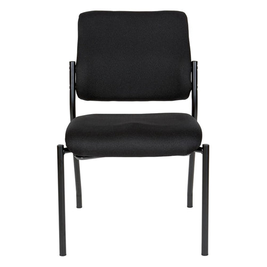Stackable Visitor’s Chair Black Padded Seat Armless, 83720-231