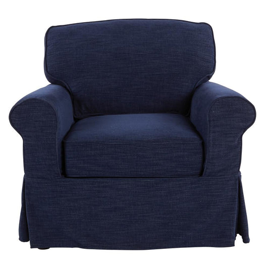 Chair with Navy Slip Cover